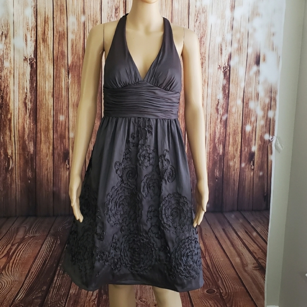 Adrianna Papell Dress Gray 8 Petite